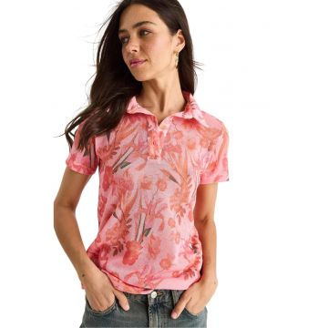 Tricou polo -  Bumbac/Lycra - Roz