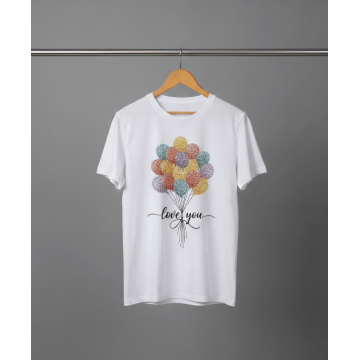 Tricou Premium cu Imprimeu Artistic – Made in Italy - Baloane multicolor