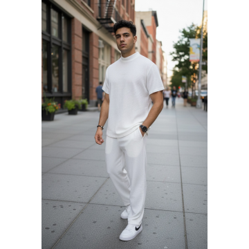 Tricou barbati alb  cu imprimeu pe spate  oversize 11817  P19-3.1