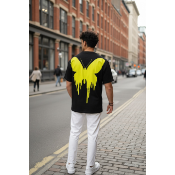 Tricou barbati  negru  oversize  premium Y265