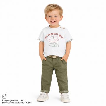 Tricou copii Chicco, Alb cu model, 01379-70MFCO