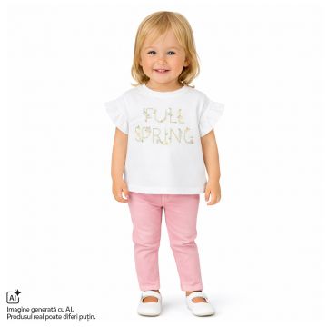 Tricou copii Chicco, Alb cu model, 01578-70MC