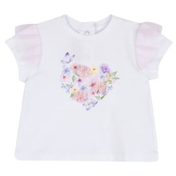 Tricou copii Chicco, Alb cu roz, 01834-70MFCO
