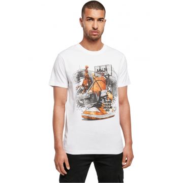 Tricou unisex cu decolteu la baza gatului si imprimeu grafic