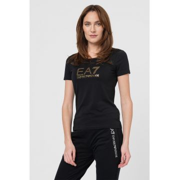 Tricou slim-fit din amestec de modal si bumbac