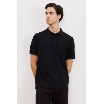 Tricou polo din material pique cu buzunar pe piept