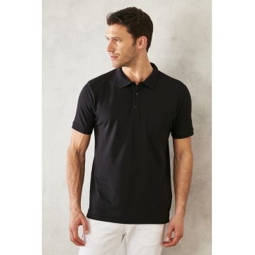 Tricou polo comfort-fit cu buzunar pe piept