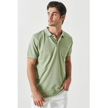 Tricou polo comfort-fit cu buzunar pe piept