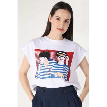 Tricou lejer cu imprimeu grafic