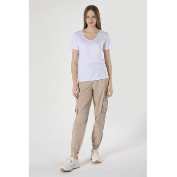 Tricou regular fit cu decolteu in V