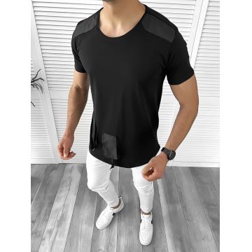 Tricou barbati negru slim fit Vagabond B1946 N5-4.2