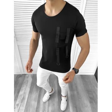 Tricou barbati negru slim fit Vagabond B1950 N5-3.1