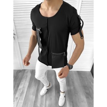 Tricou barbati slim fit asimetric ZR A9159  N5-4.2