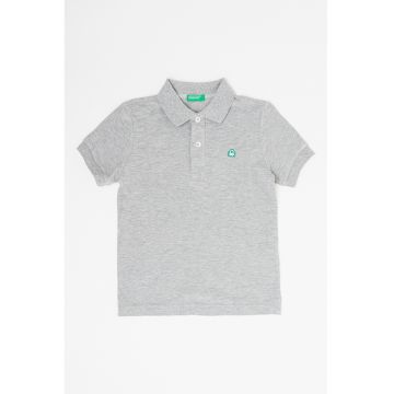 Tricou polo din bumbac pique cu logo