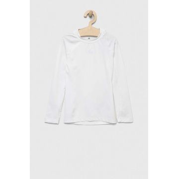 adidas Performance longsleeve copii TF LS TEE Y culoarea alb, neted