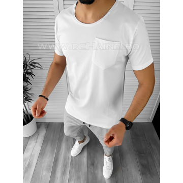 Tricou barbati alb slim fit Vagabond cu defect B1961 N5-3.1