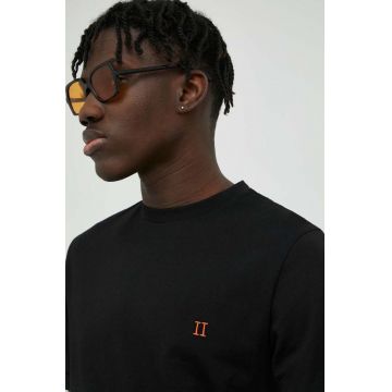 Les Deux tricou din bumbac culoarea negru, melanj
