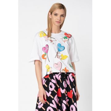 Tricou lejer cu imprimeu grafic F