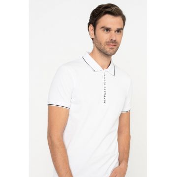 Tricou polo cu fenta cu fermoar