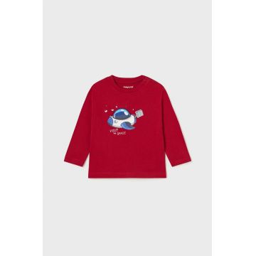 Mayoral longsleeve din bumbac pentru bebeluși culoarea rosu, cu imprimeu