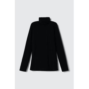 United Colors of Benetton longsleeve copii culoarea negru, neted