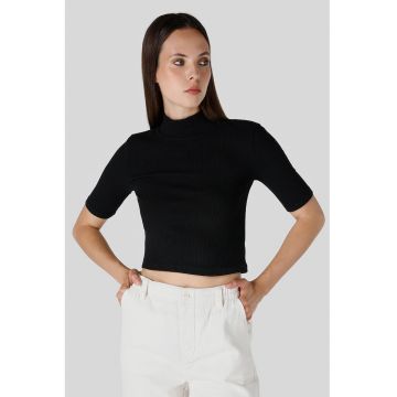 Tricou crop slim fit