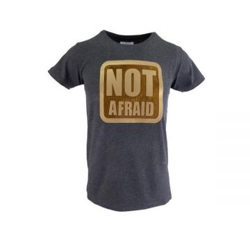 Tricou barbat Scarface, gri cu efect 3D 'NOT AFRAID' - XL