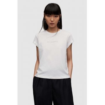 AllSaints tricou din bumbac Anna femei, culoarea alb