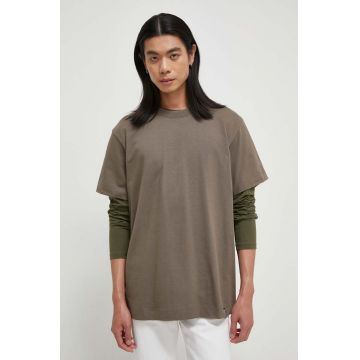 G-Star Raw tricou din bumbac culoarea verde, neted G-Star Raw tricou din bumbac culoarea verde, neted