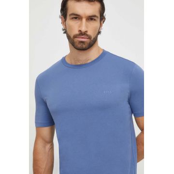 BOSS tricou din bumbac barbati, culoarea violet, neted, 50468347