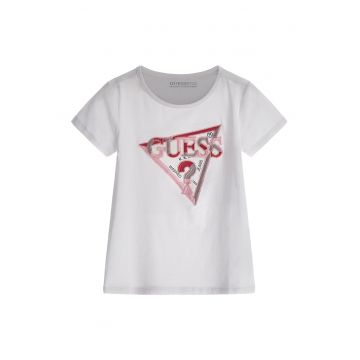 Tricou cu broderie logo in relief