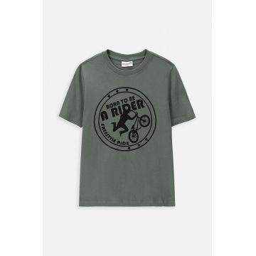 Coccodrillo tricou de bumbac pentru copii culoarea verde, cu imprimeu