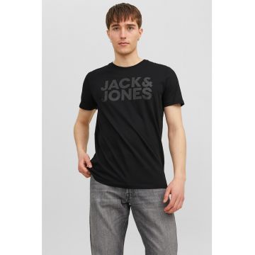 Tricou de bumbac organic cu detaliu cu imprimeu logo cauciucat