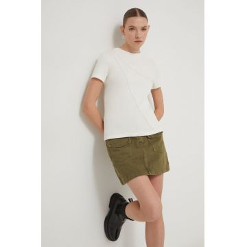 Desigual tricou femei, culoarea bej
