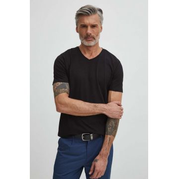 Medicine tricou barbati, culoarea negru, neted